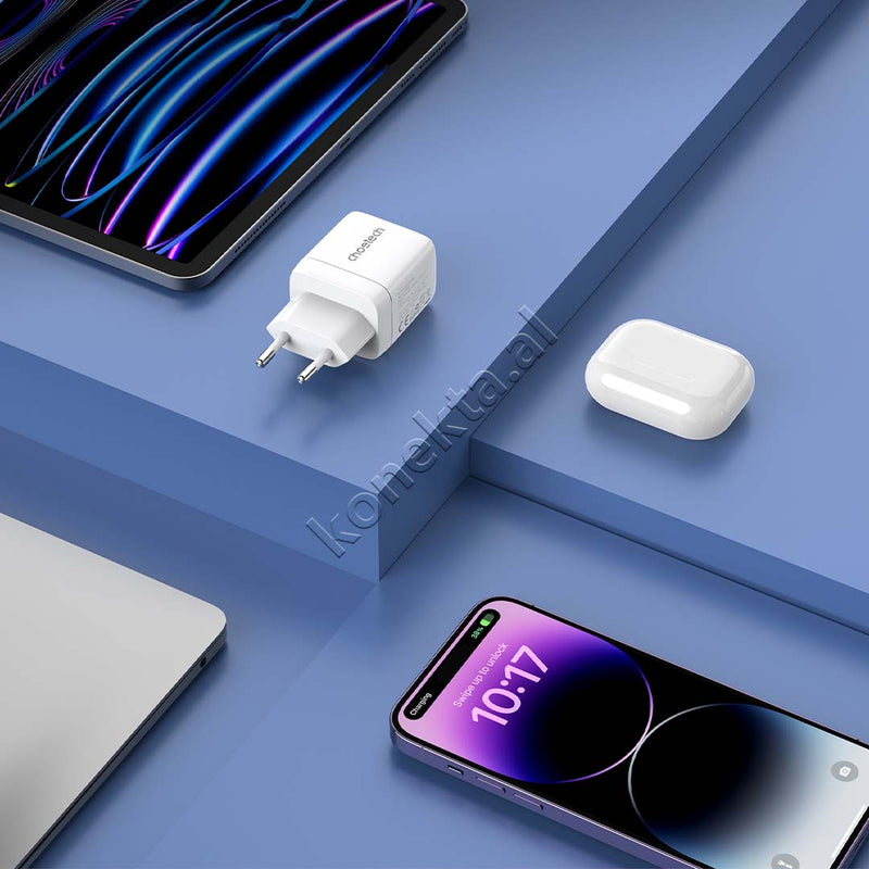 Adaptor Karikimi 35W Me Porte USB-A Dhe Type-C Me Display Choetech