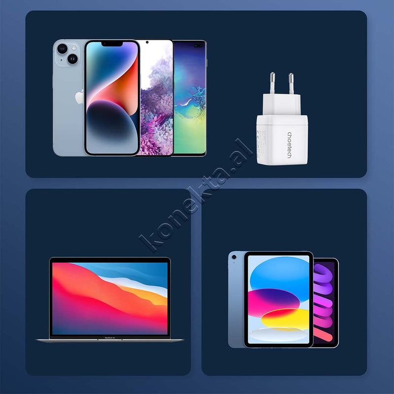 Adaptor Karikimi 35W Me Porte USB-A Dhe Type-C Me Display Choetech