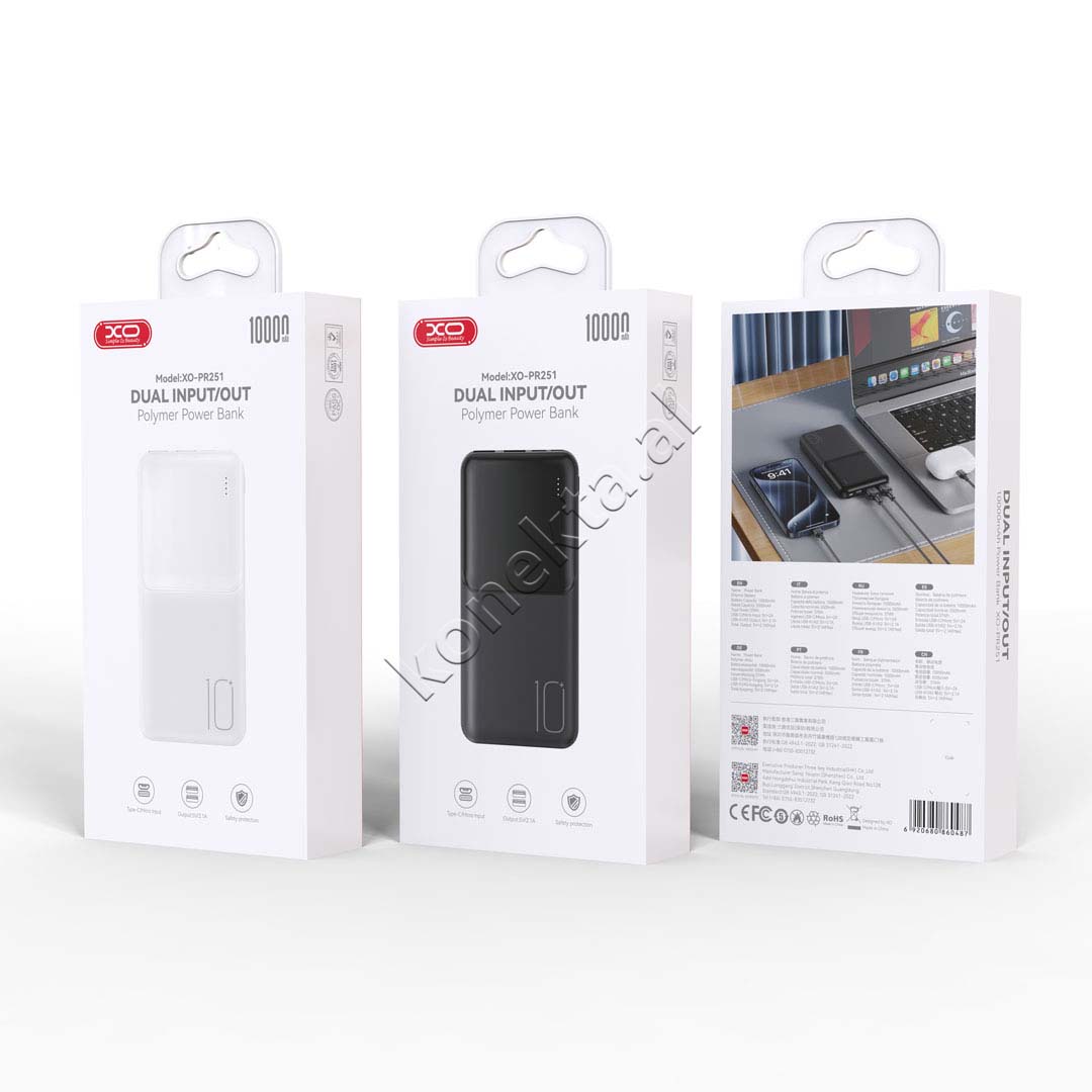 Bateri E Jashtme XO 10000mAh Me 4 Porta
