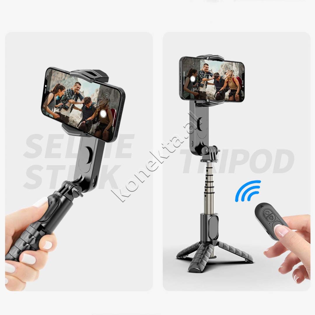 Gimbal (Tripod) Me Rrotullim 360° Dhe Drite LED