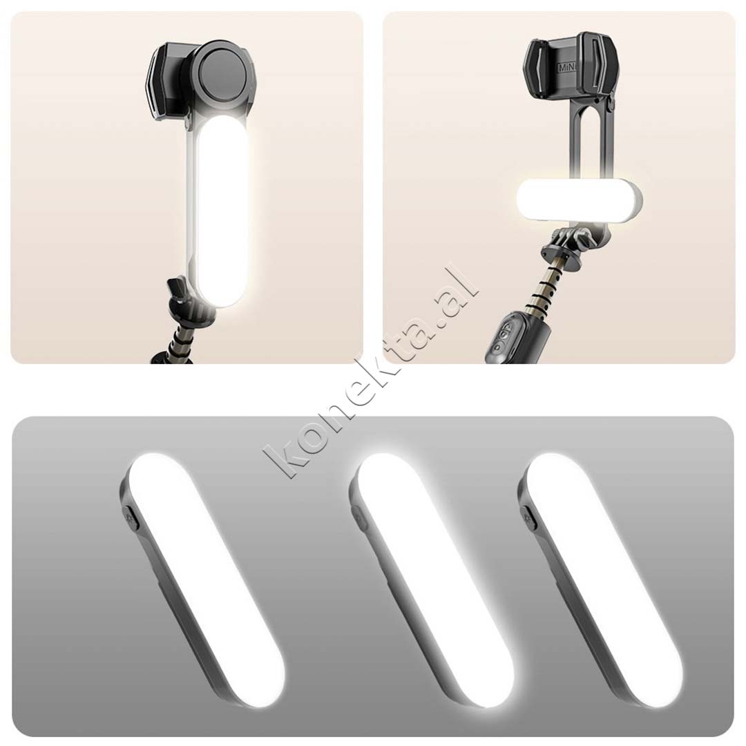 Gimbal (Tripod) Me Rrotullim 360° Dhe Drite LED