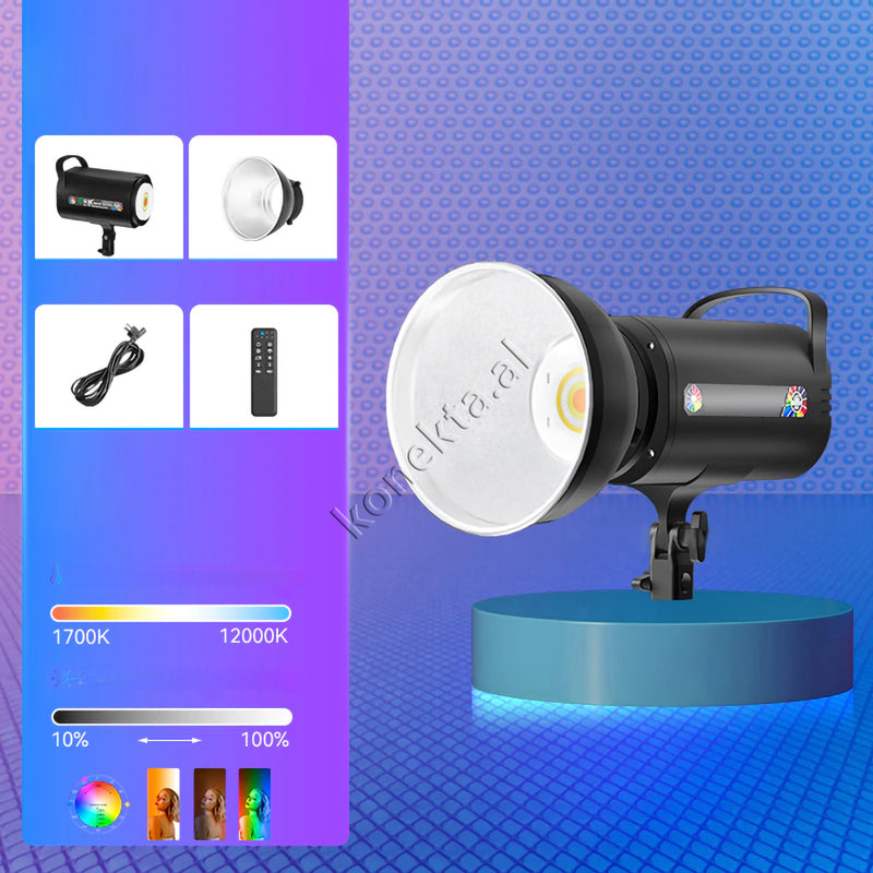 Drite LED RGB Me Super Ndriçim 500W Me SoftBox Per Foto Dhe Video Profesionale
