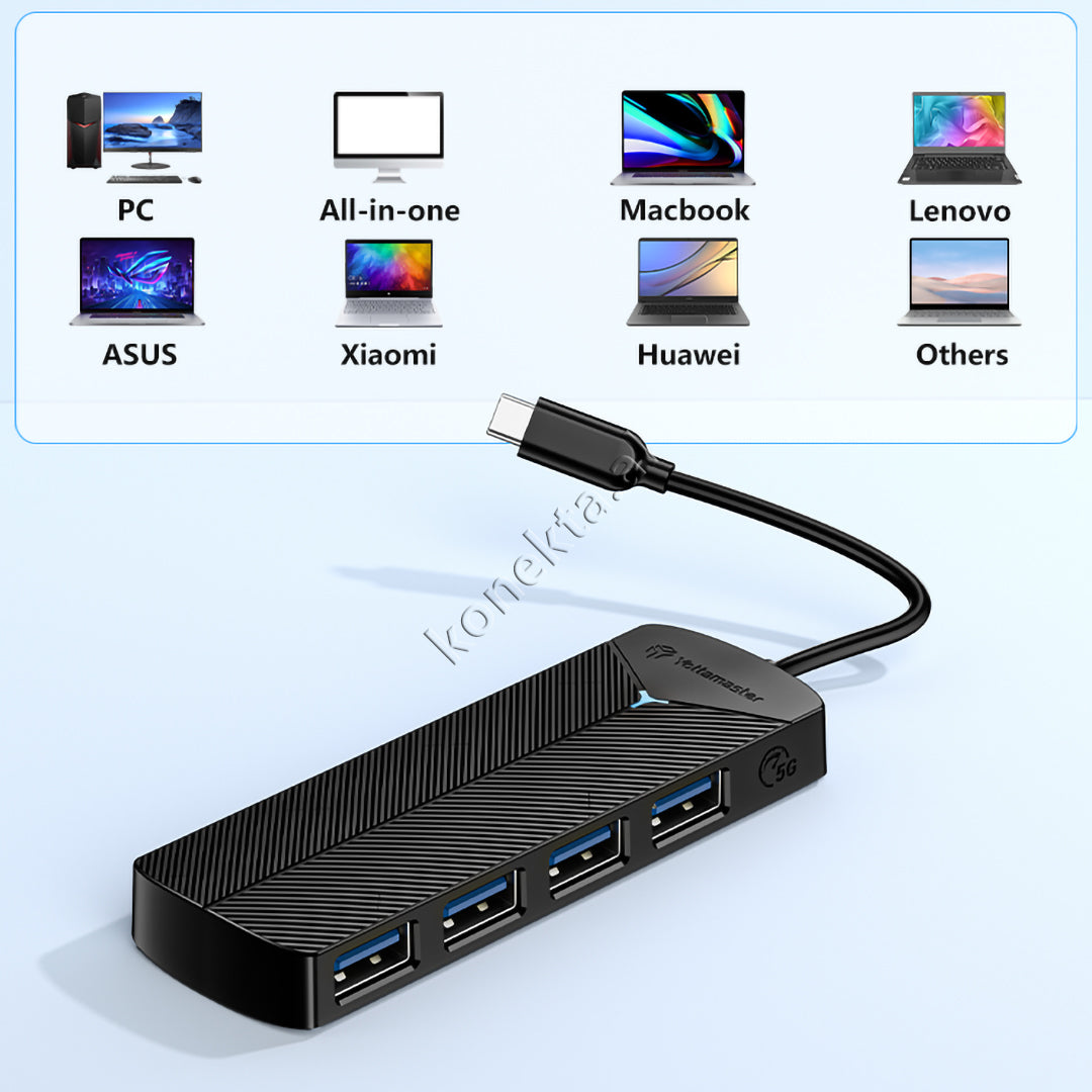 Adaptor HUB Type-C YottaMaster Me Shumë Porta 4 në 1