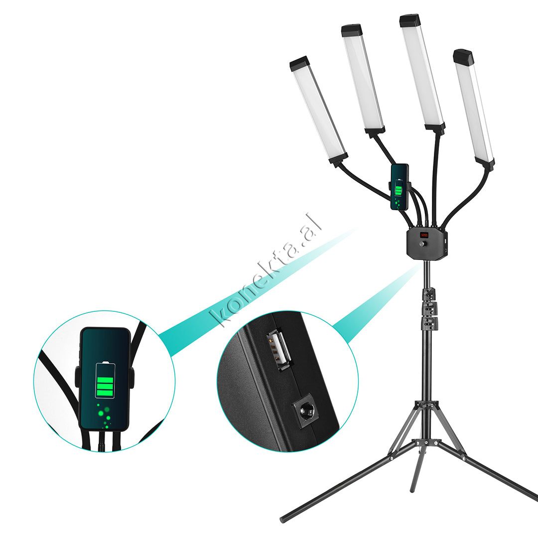 Trekembesh (Tripod) Si Peme Me 4 Drita LED Te Lakueshme