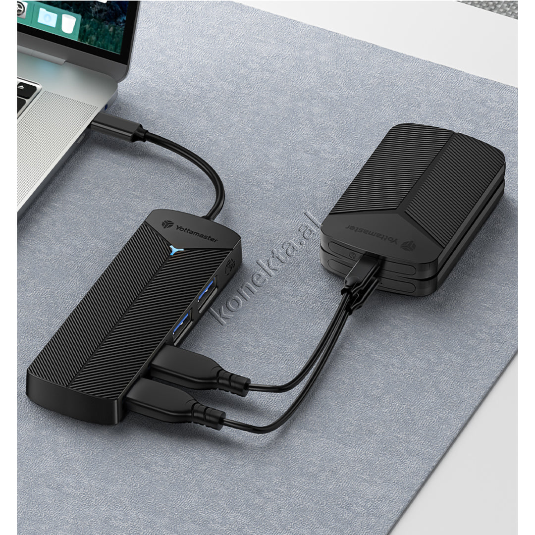 Adaptor HUB Type-C YottaMaster Me Shumë Porta 4 në 1