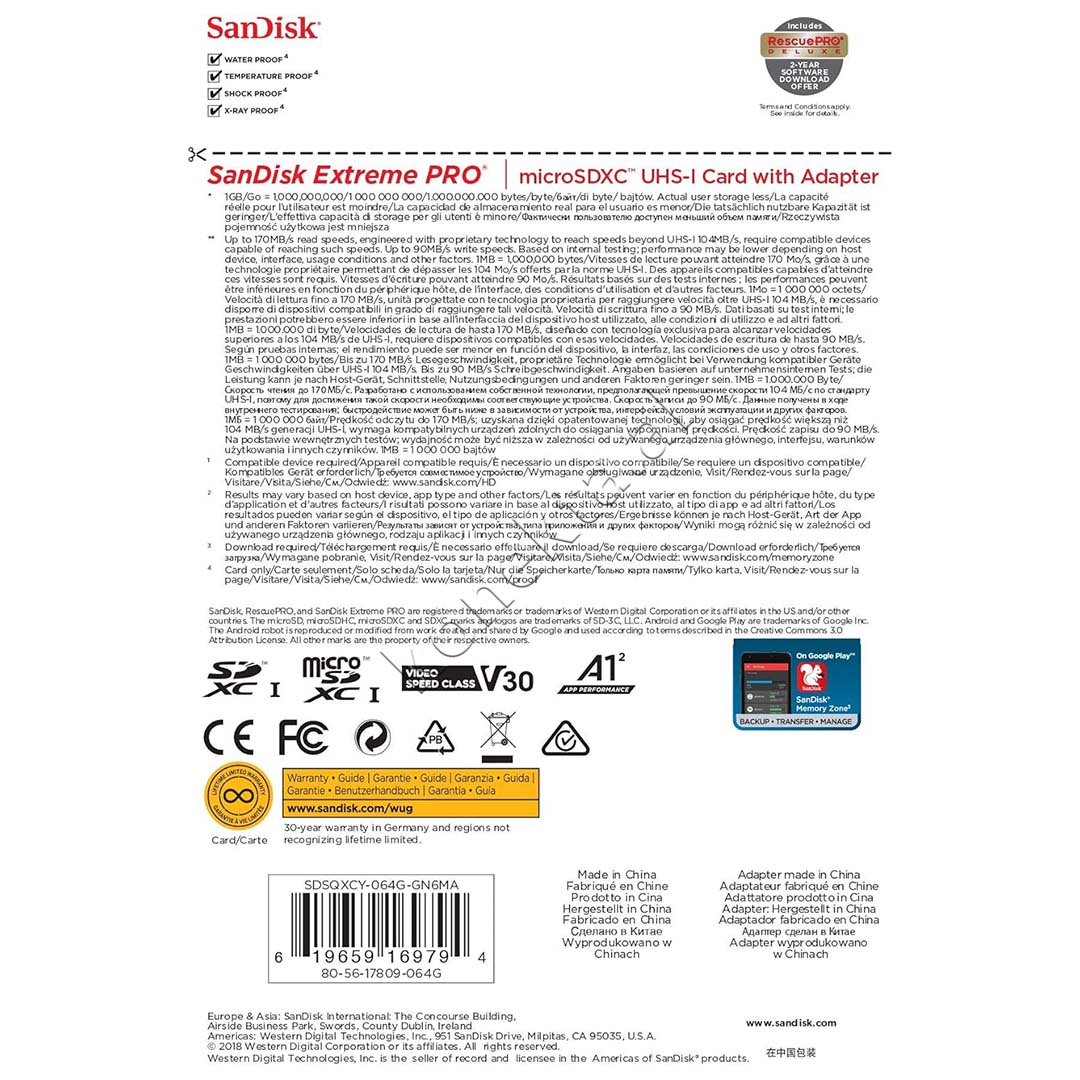 Karte Memorie 64GB/128GB/256GB Extreme Pro Micro SDXC UHS-I Me Adaptor SanDisk