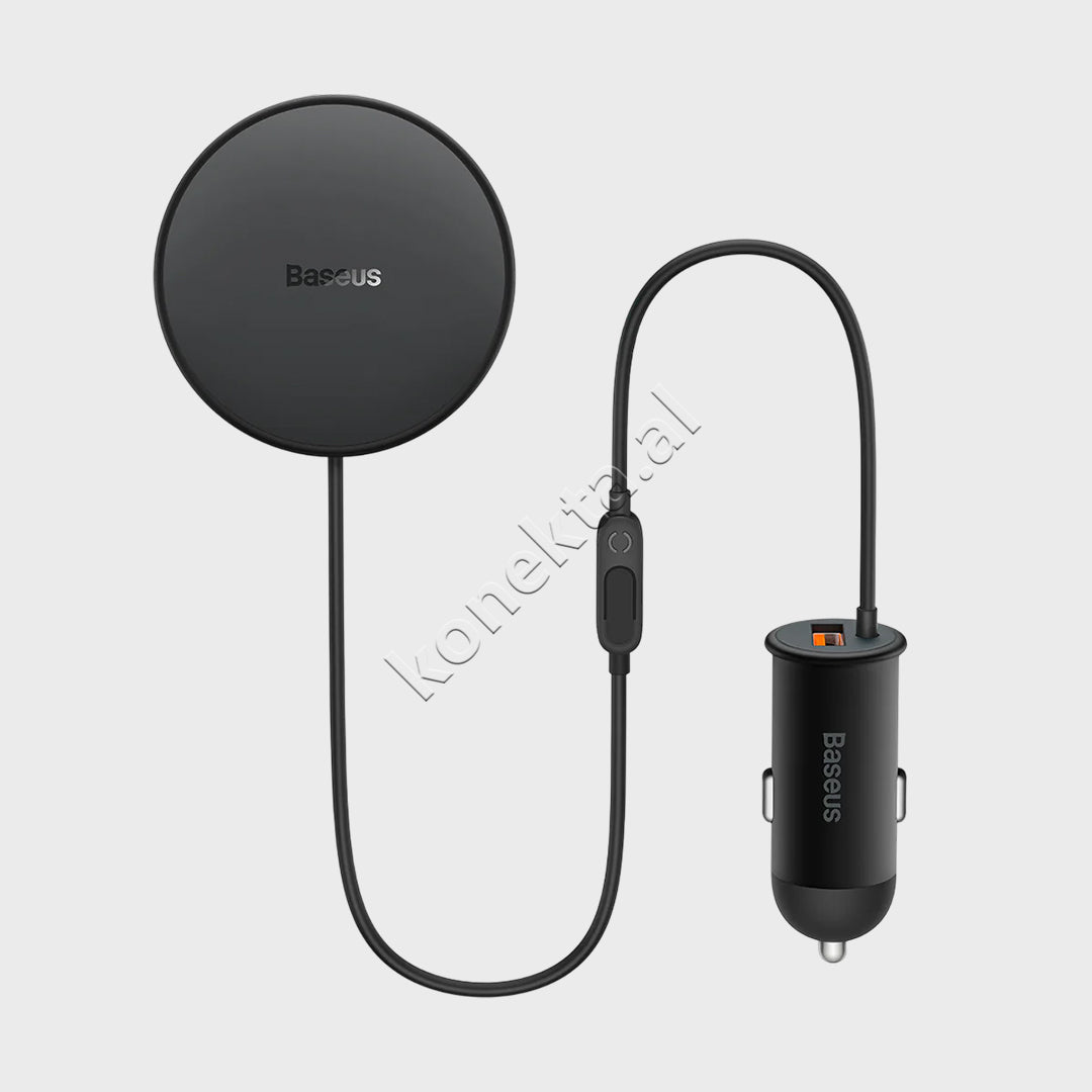Mbajtese Celuari Per Makine Baseus Me Karikim Wireless Dhe Porte USB