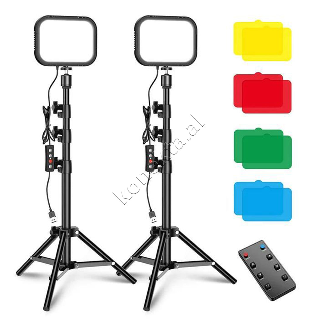 Set Ndriçimi Studio Led Apexel Me Tripod Dhe Telekomande