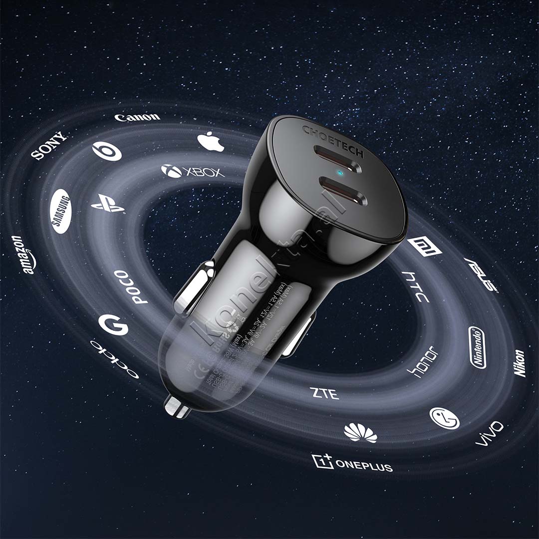 Adaptor Karikimi 40W Per Makine Me 2 Porta Type-C Choetech