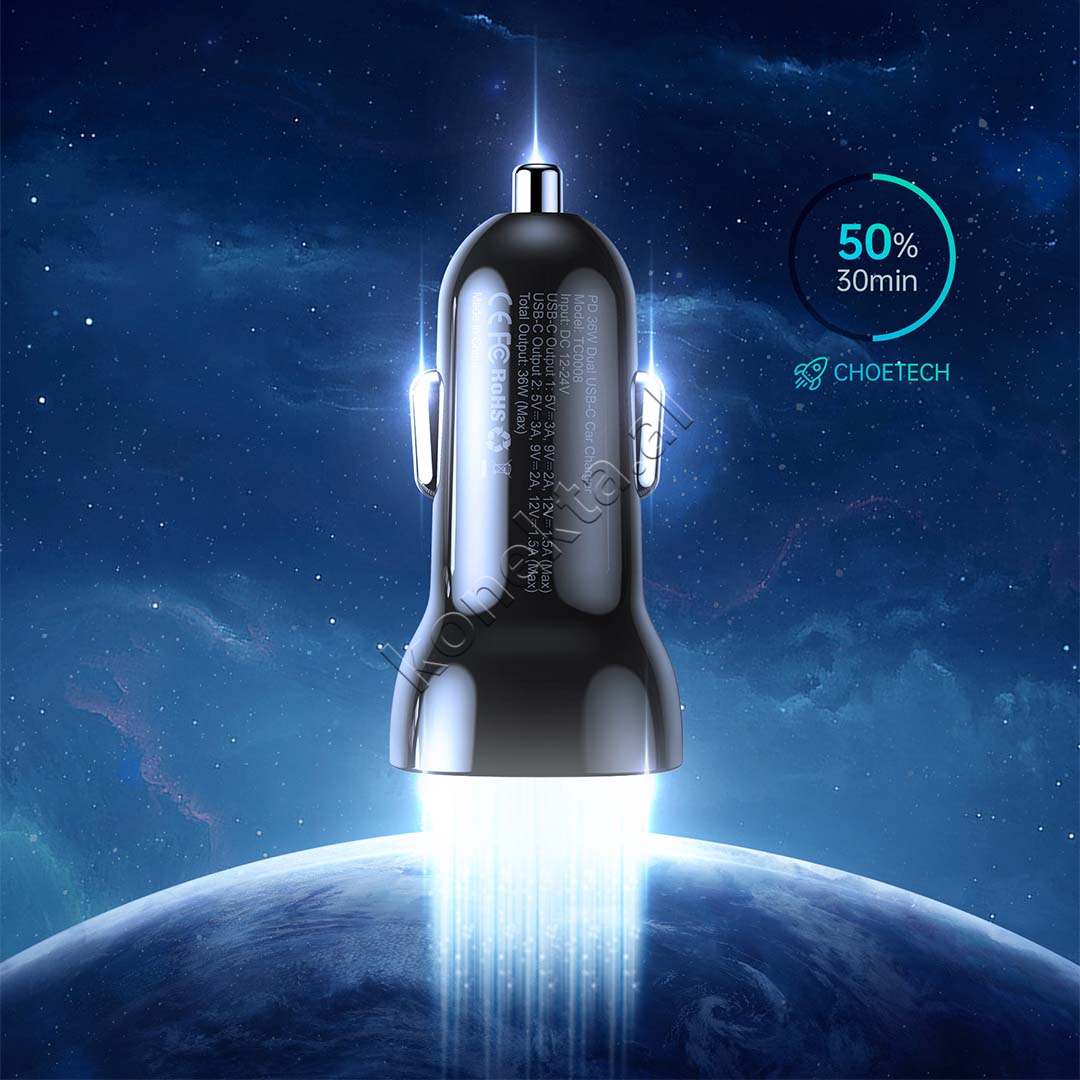 Adaptor Karikimi 40W Per Makine Me 2 Porta Type-C Choetech