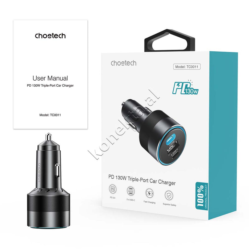 Adaptor Karikimi 130W Per Makine Me 2 Porta Type-C Dhe 1 Porte USB Choetech
