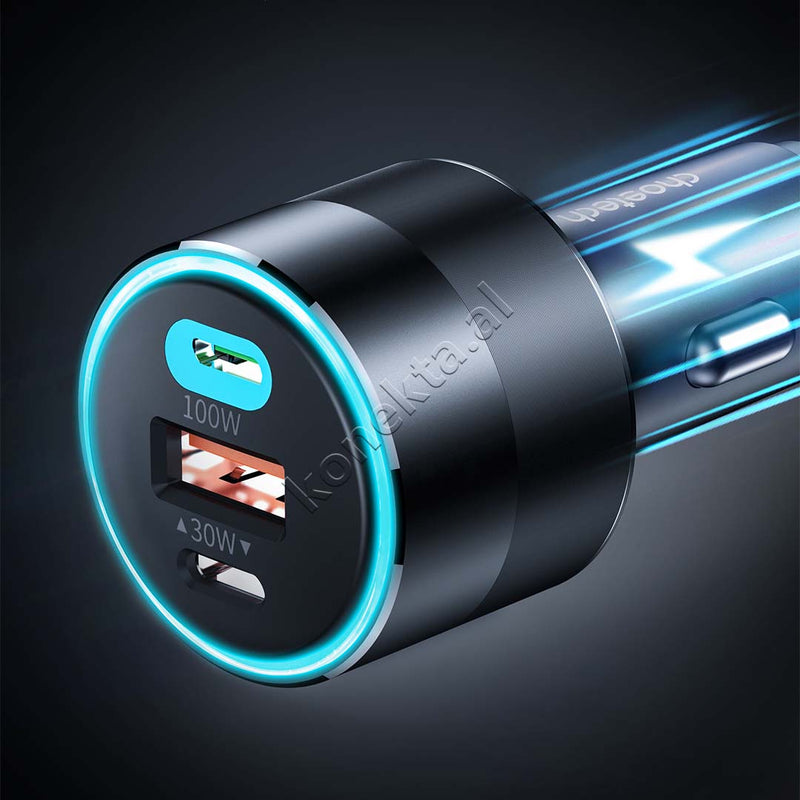 Adaptor Karikimi 130W Per Makine Me 2 Porta Type-C Dhe 1 Porte USB Choetech