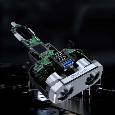Adaptor Karikimi 200W Per Makine Me 2 Porta Type-C Dhe 1 Porte USB Choetech