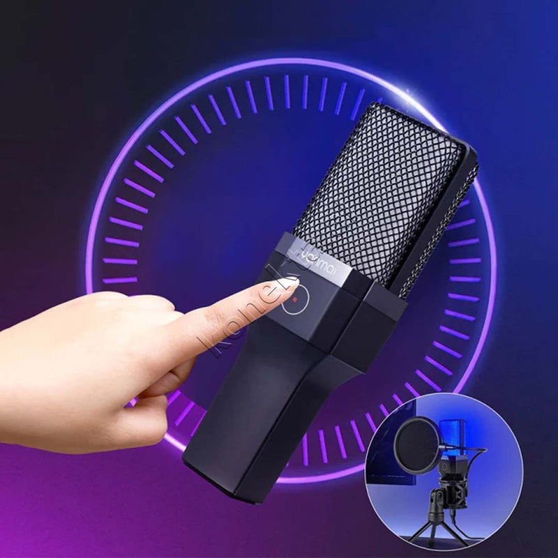 Mikrofon Cardioid Me Drita RGB Për Regjistrim Profesional të Zërit