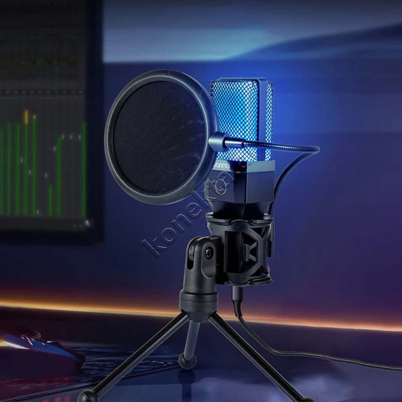 Mikrofon Cardioid Me Drita RGB Për Regjistrim Profesional të Zërit