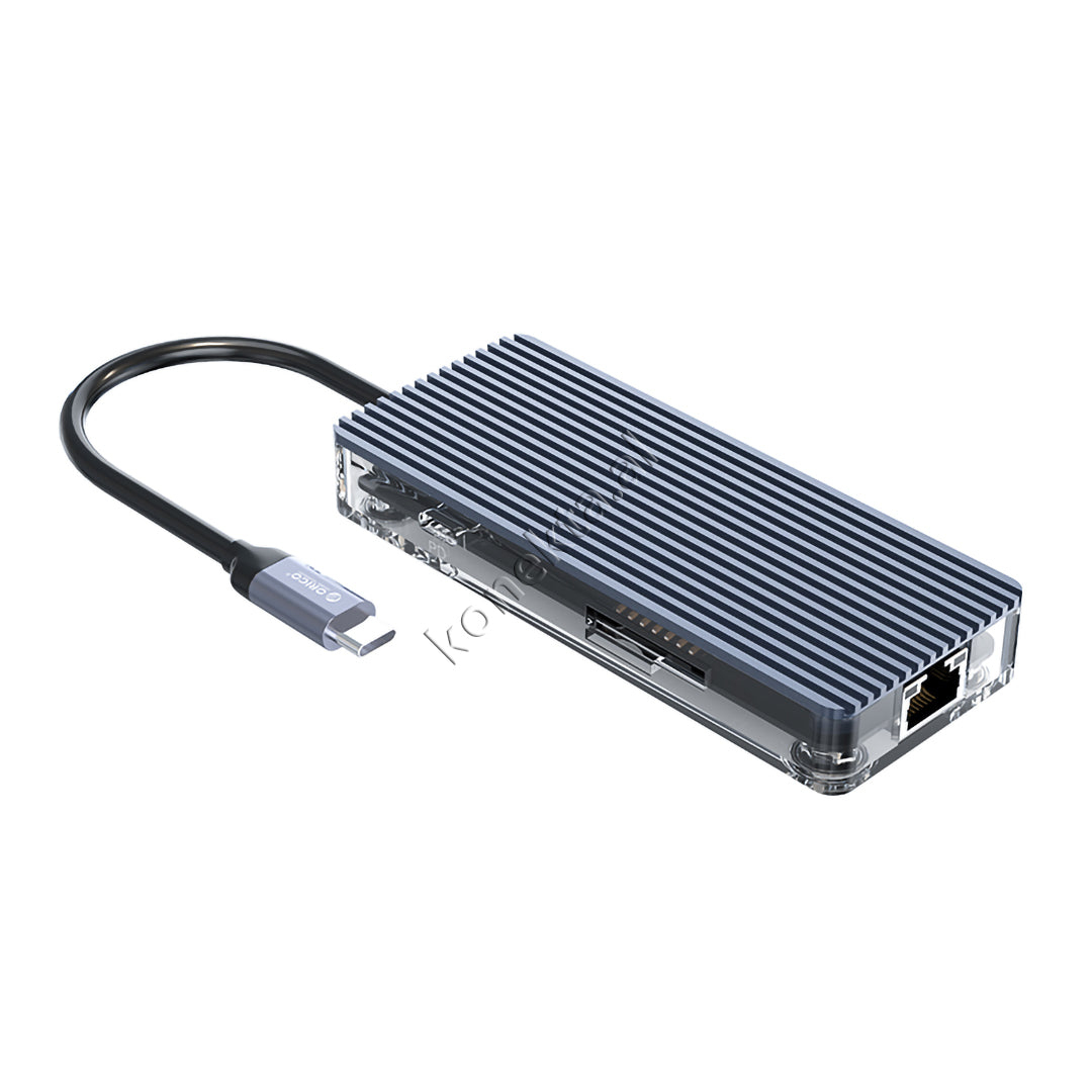 Adaptor Me Shumë Porta 8 Në 1 Orico Për Laptop/Celular Me Portë Type-C