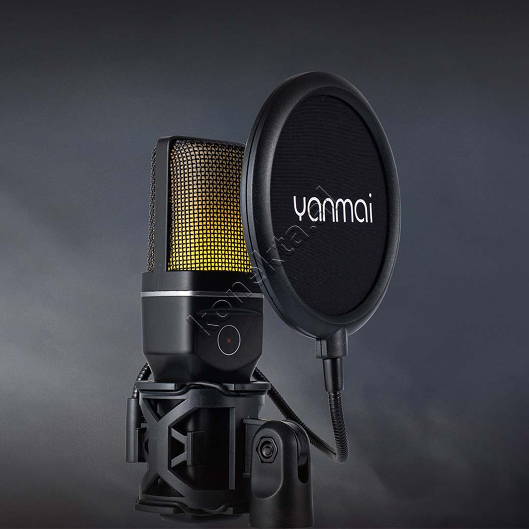 Mikrofon Cardioid Me Drita RGB Për Regjistrim Profesional të Zërit