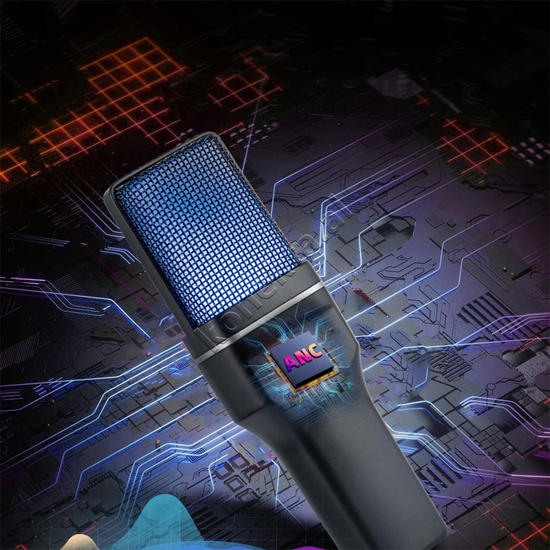Mikrofon Cardioid Me Drita RGB Për Regjistrim Profesional të Zërit