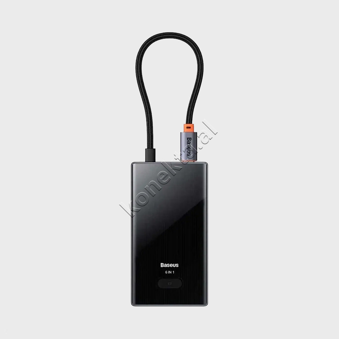 Adaptor Type-C Multifunksional Me 6 Porta, HDMI 4k@30hz, RJ45 1000Mbps, USB 3.0 Dhe Porte Type-C 100W