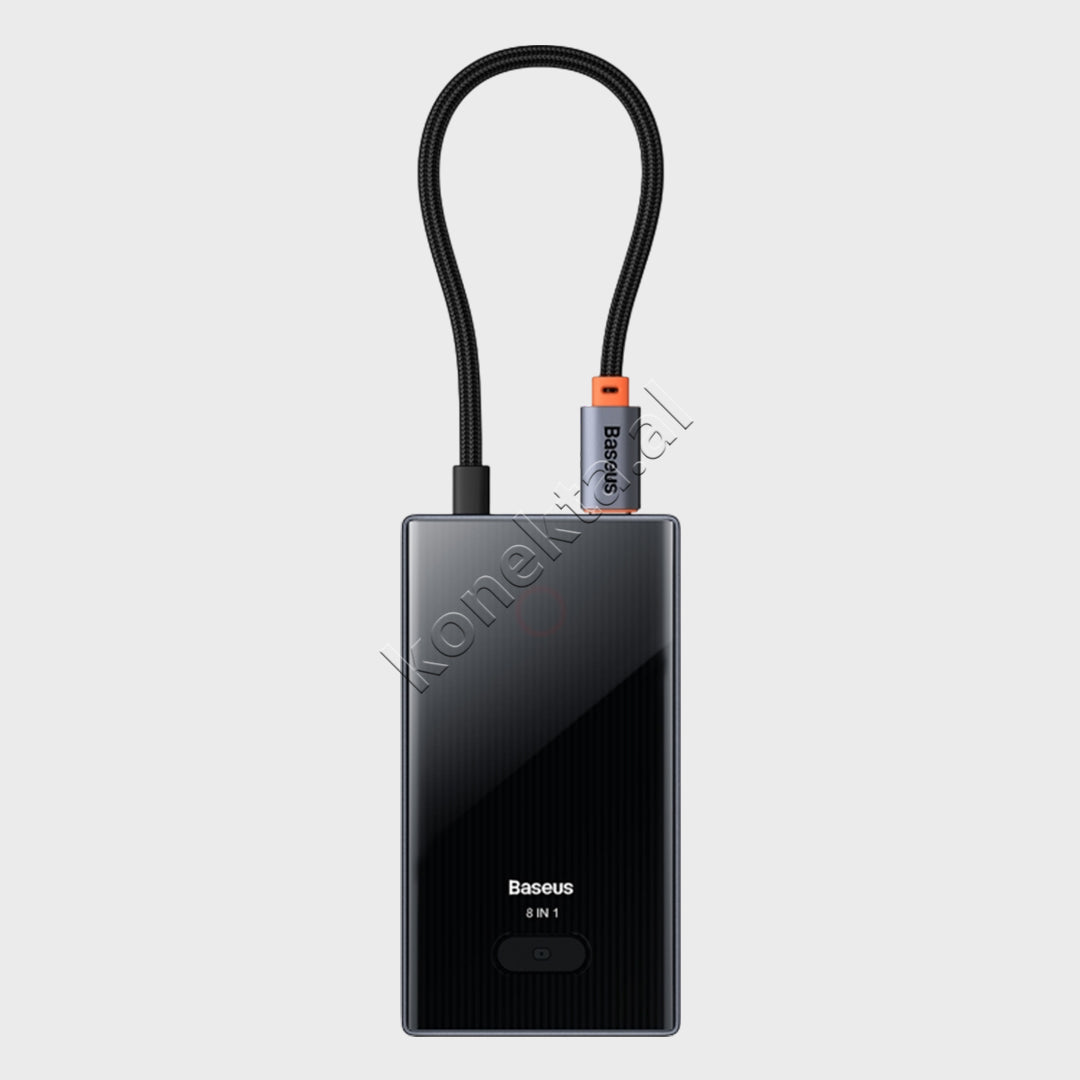 Adaptor HUB Baseus Me 8 Porta, HDMI 4K@30Hz, RJ45 1000Mbps, PD 100W, USB3.0 Dhe Lexues Karte TF/SD