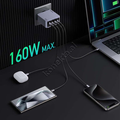 Adaptor Karikimi Nexode Pro 160W UGreen Me Porte USB-A & 3xUSB-C