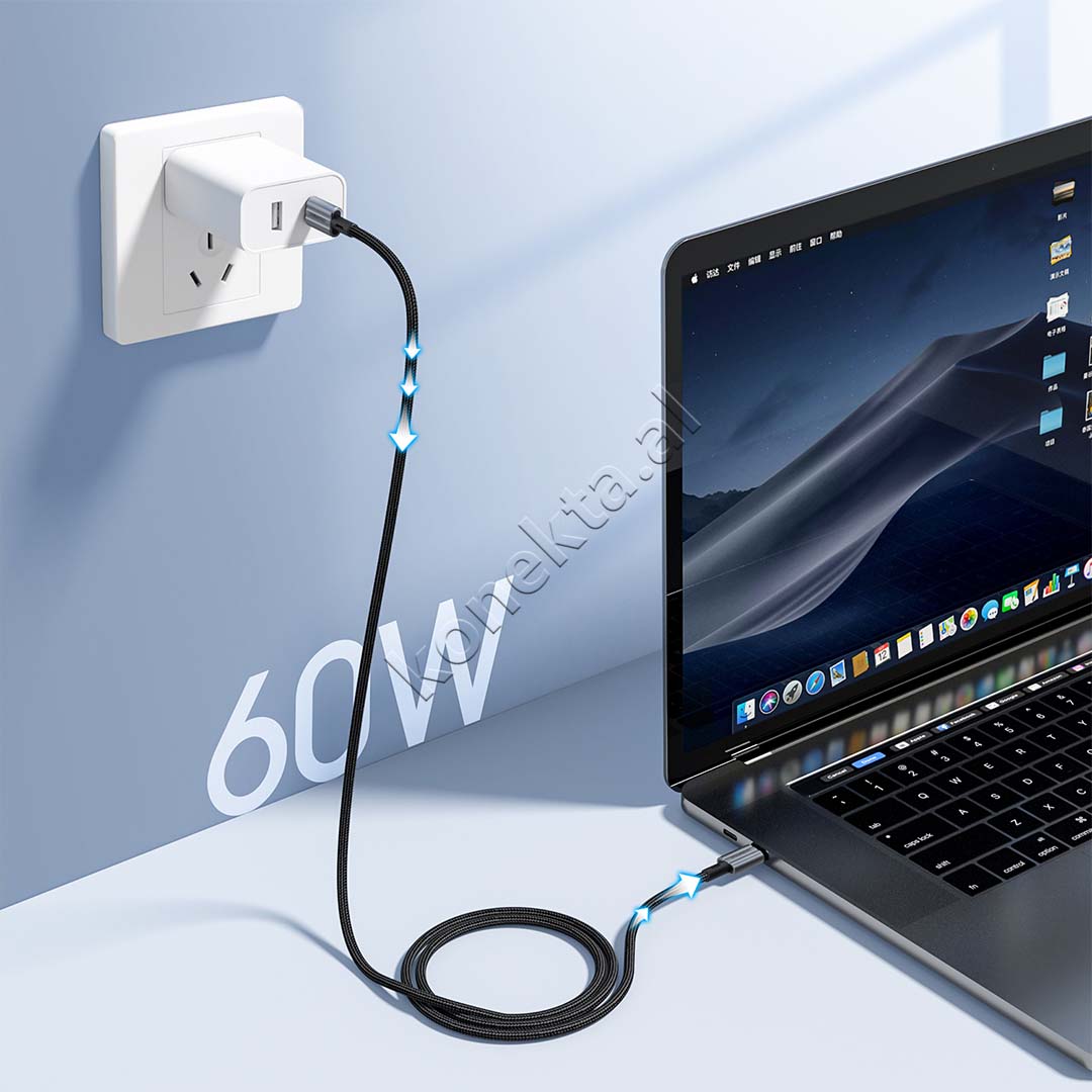 Kabell Karikimi 60W Type-C Ne Type-C 1.2m Choetech
