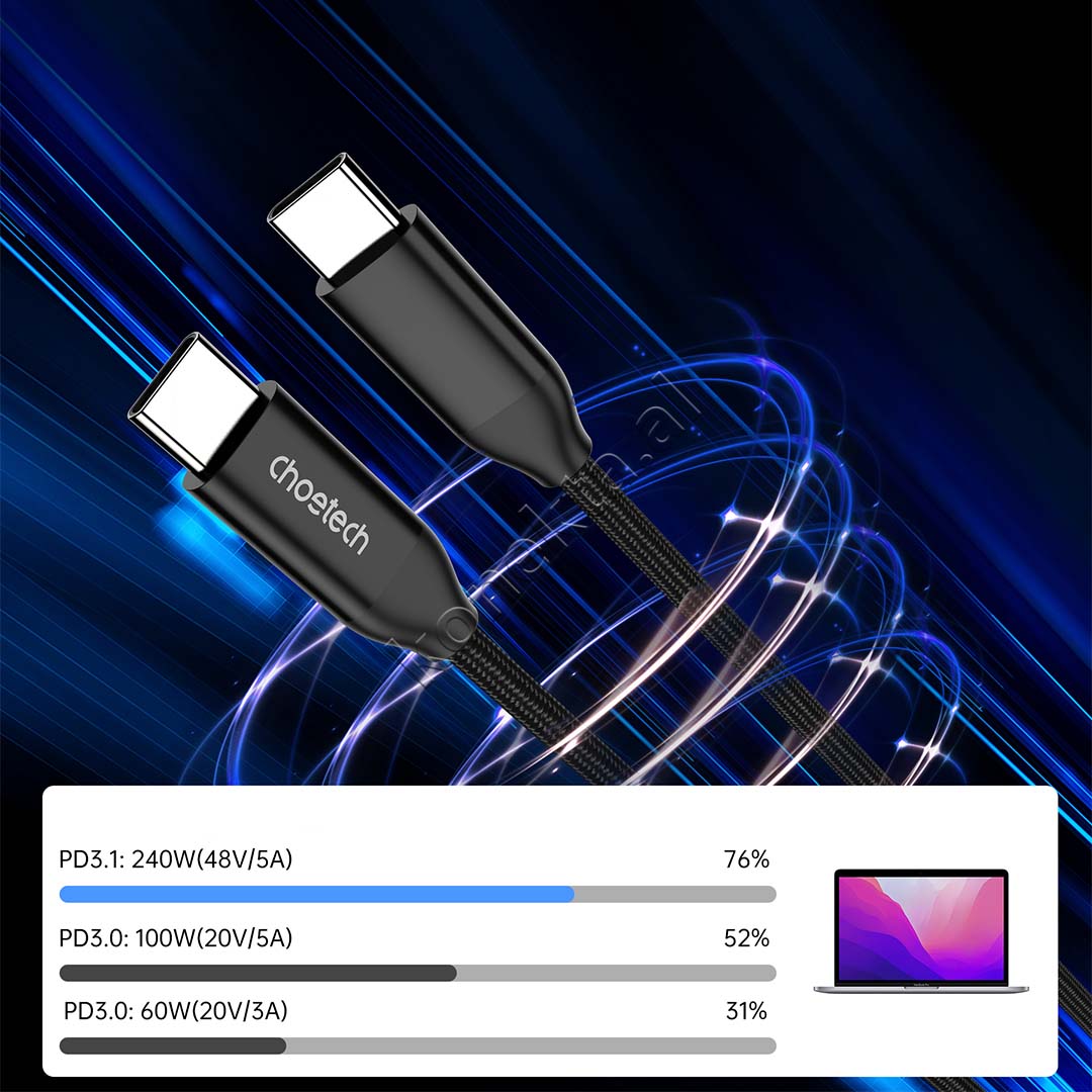 Kabell Karikimi 240W Type-C Ne Type-C 1.2m Choetech