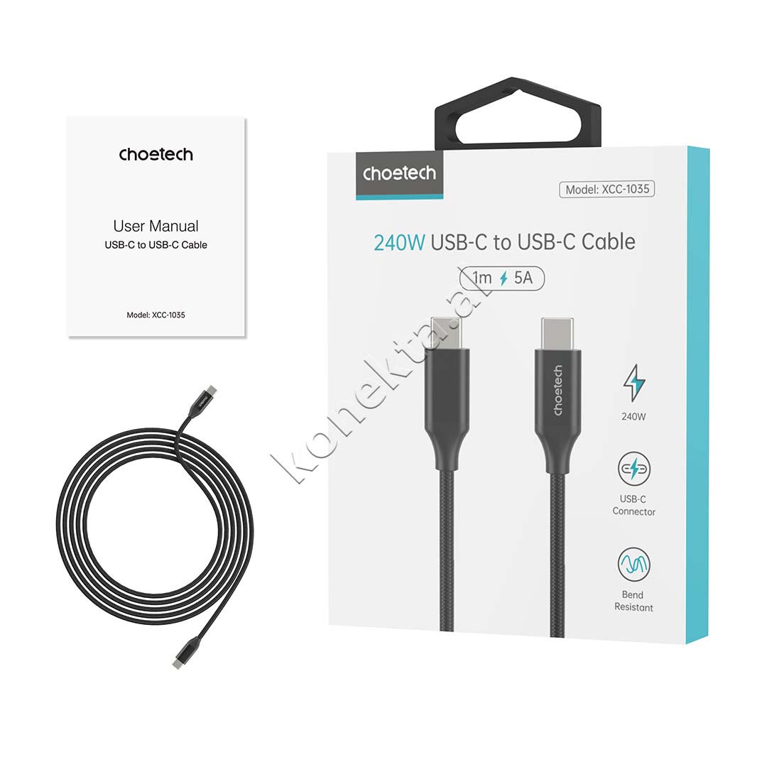 Kabell Karikimi 240W Type-C Ne Type-C 1.2m Choetech
