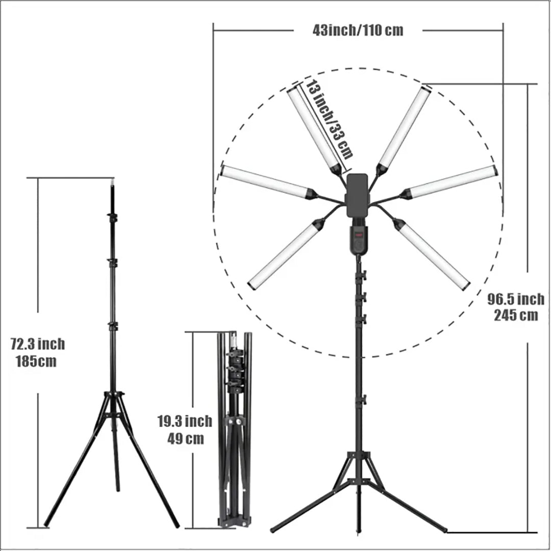 Trekembesh (Tripod) Me 6 Drita LED Te Palosshme
