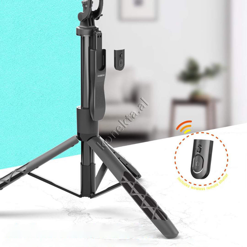 Mbajtese Telefoni Moxom Trekembesh (Tripod) Me Bluetooth Per Selfie (Selfie Stick)