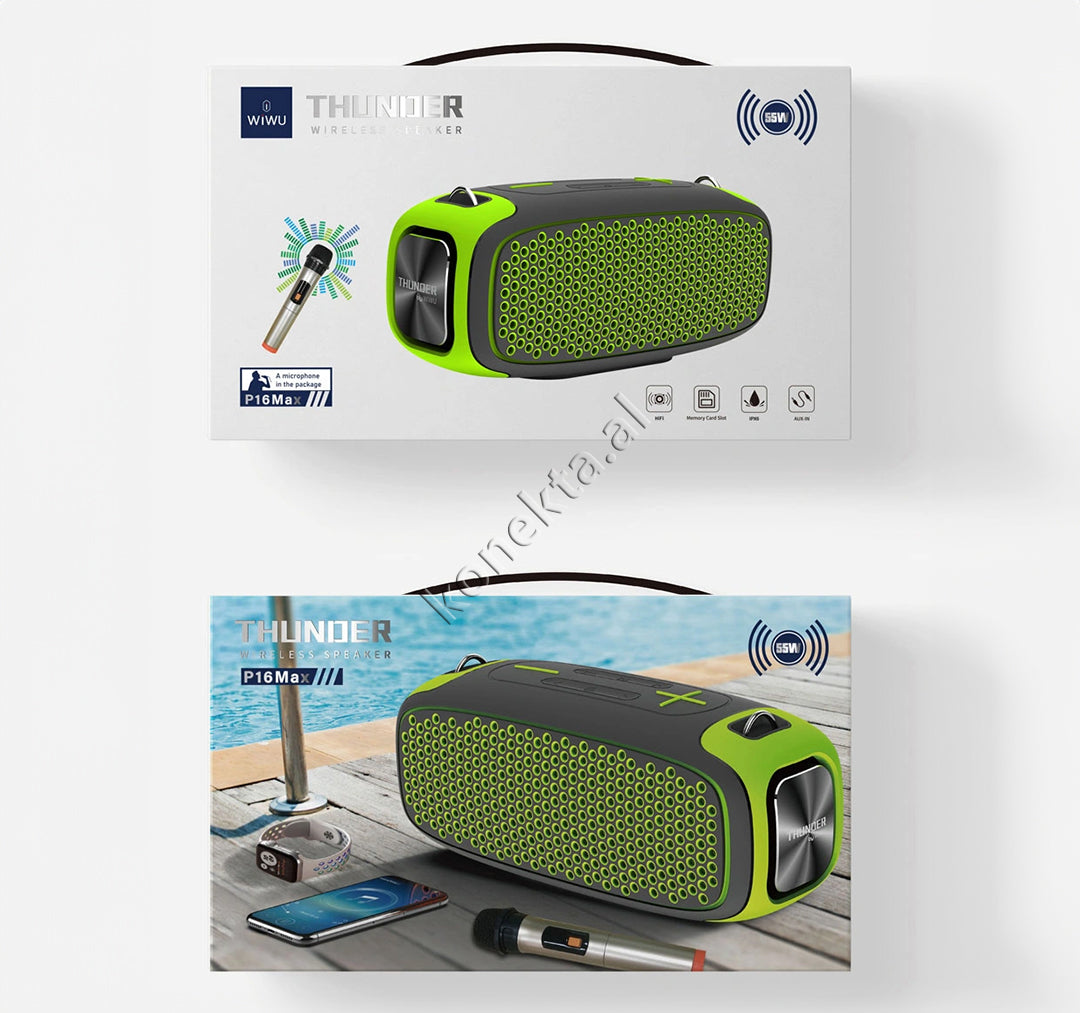 Boks i Fuqishem Me Bluetooth Wiwu Thunder 55W Dhe Mikrofon Wireless