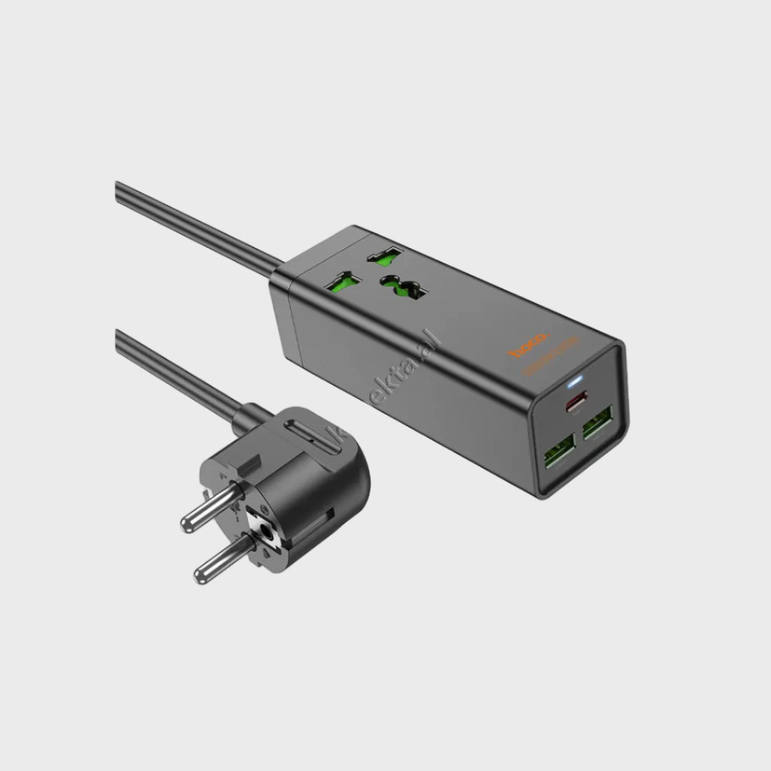 Adaptor Karikim Hoco Me 1 Prize, 2 Porta USB dhe 1 Porte Type-C 30W