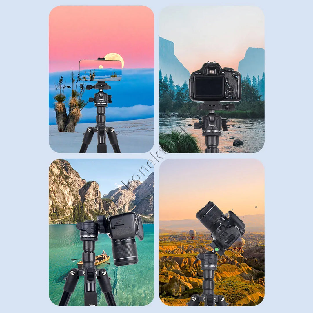 Trekëmbesh (Tripod) i Çmontueshëm si Monopod me Kokë Profesionale  dhe Gjatësi e Kënd Të Gradueshëm për Kamera, Telefon, Tablet ,GoPro, SLR,  Etj.