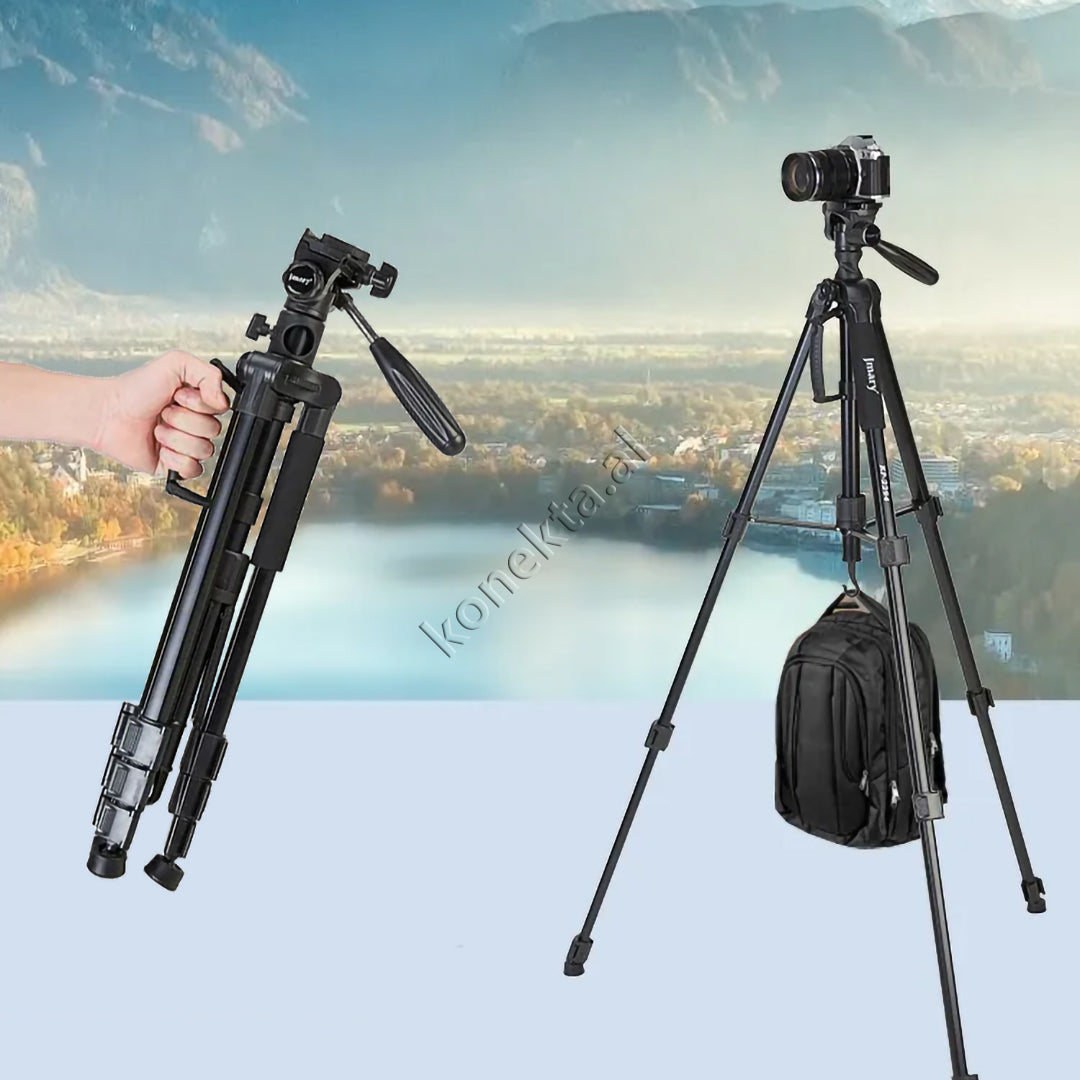 Trekëmbesh (Tripod) Profesional i Çmontueshëm për Regjistrime Dinamike Vertikale dhe Horizontale si Monopod me Gjatësi dhe Kënd Të Gradueshëm për Kamera, Telefon, Tablet ,GoPro, SLR,  Etj.