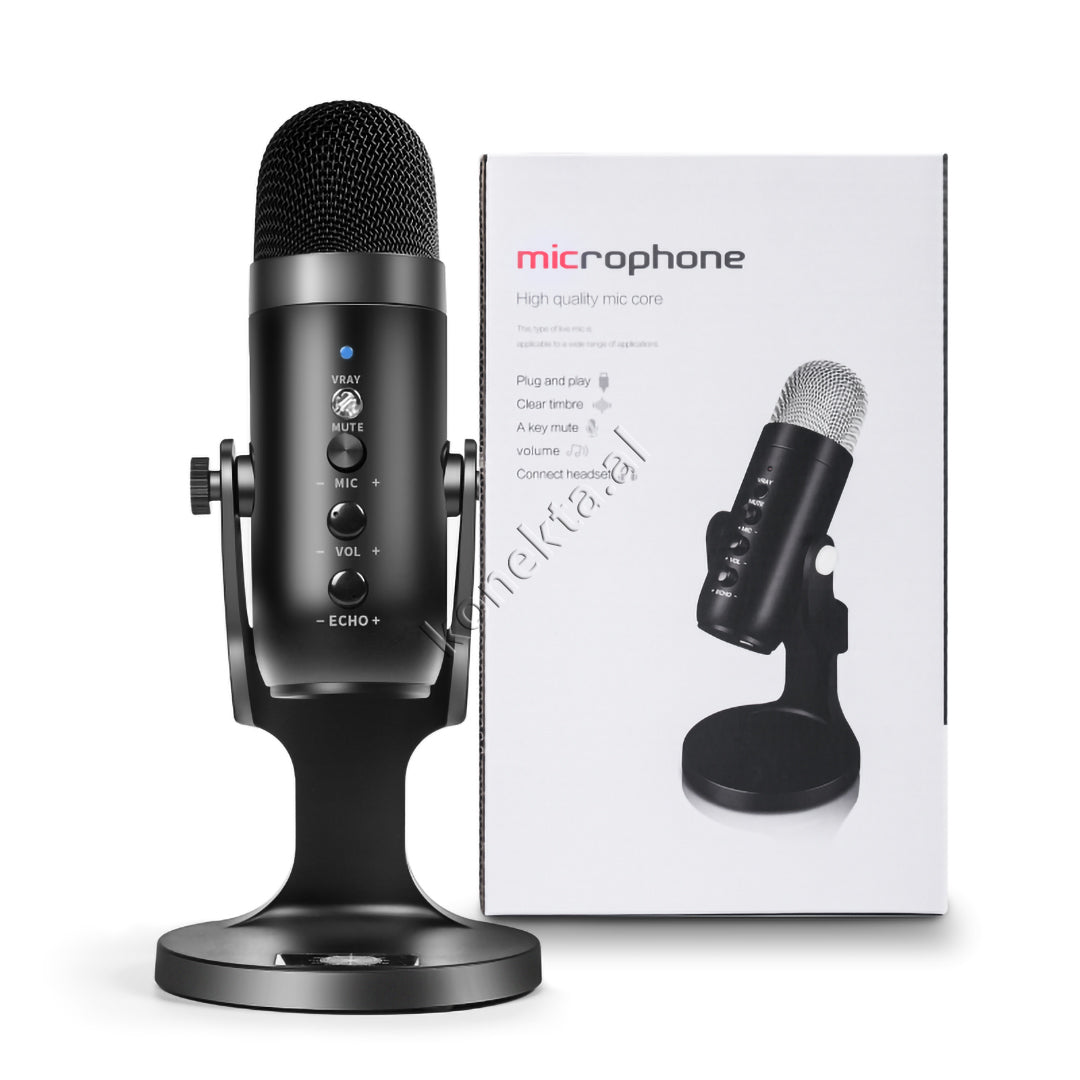 Mikrofon Profesional me Kokë Kapacitive me Drejtim Hypercardioid dhe Amplifikues të Integruar për Regjistrim Profesional të Zërit