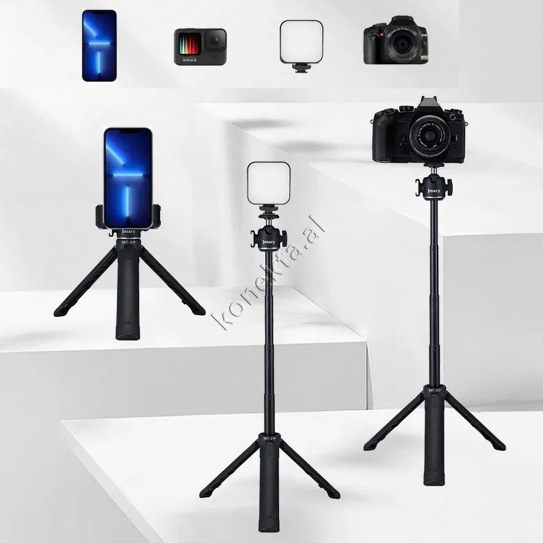 Mini Trekëmbesh (Tripod) Jmary Si Selfie Stick Me Gjatësi Të Rregullueshme Për Kamera, Gopro, SLR,  Etj.
