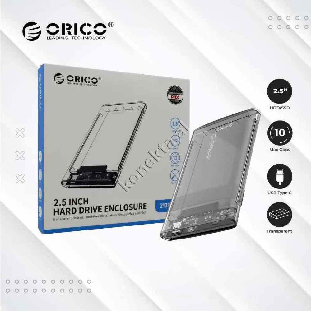 Mbajtese Dhe Lexuese Hard Disk / SSD 2.5" Orico Me Porte Type-C