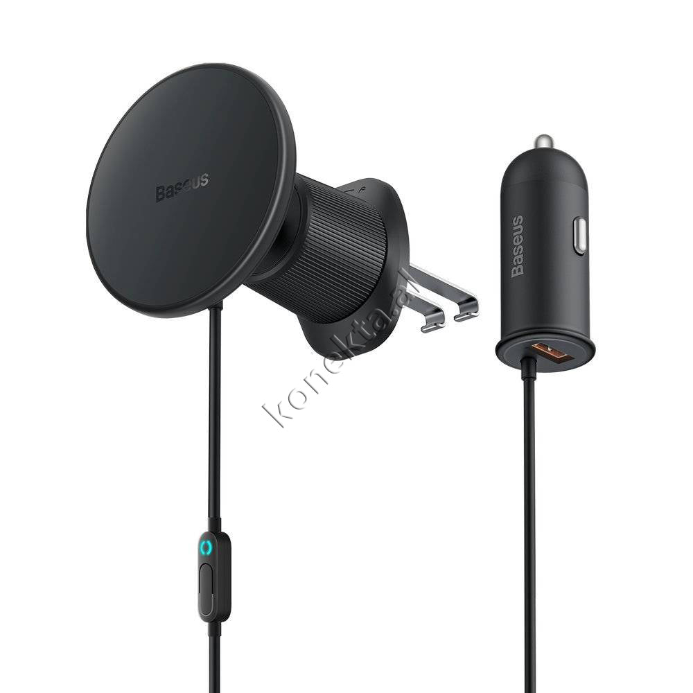 Mbajtese Celuari Per Makine Baseus Me Karikim Wireless Dhe Porte USB