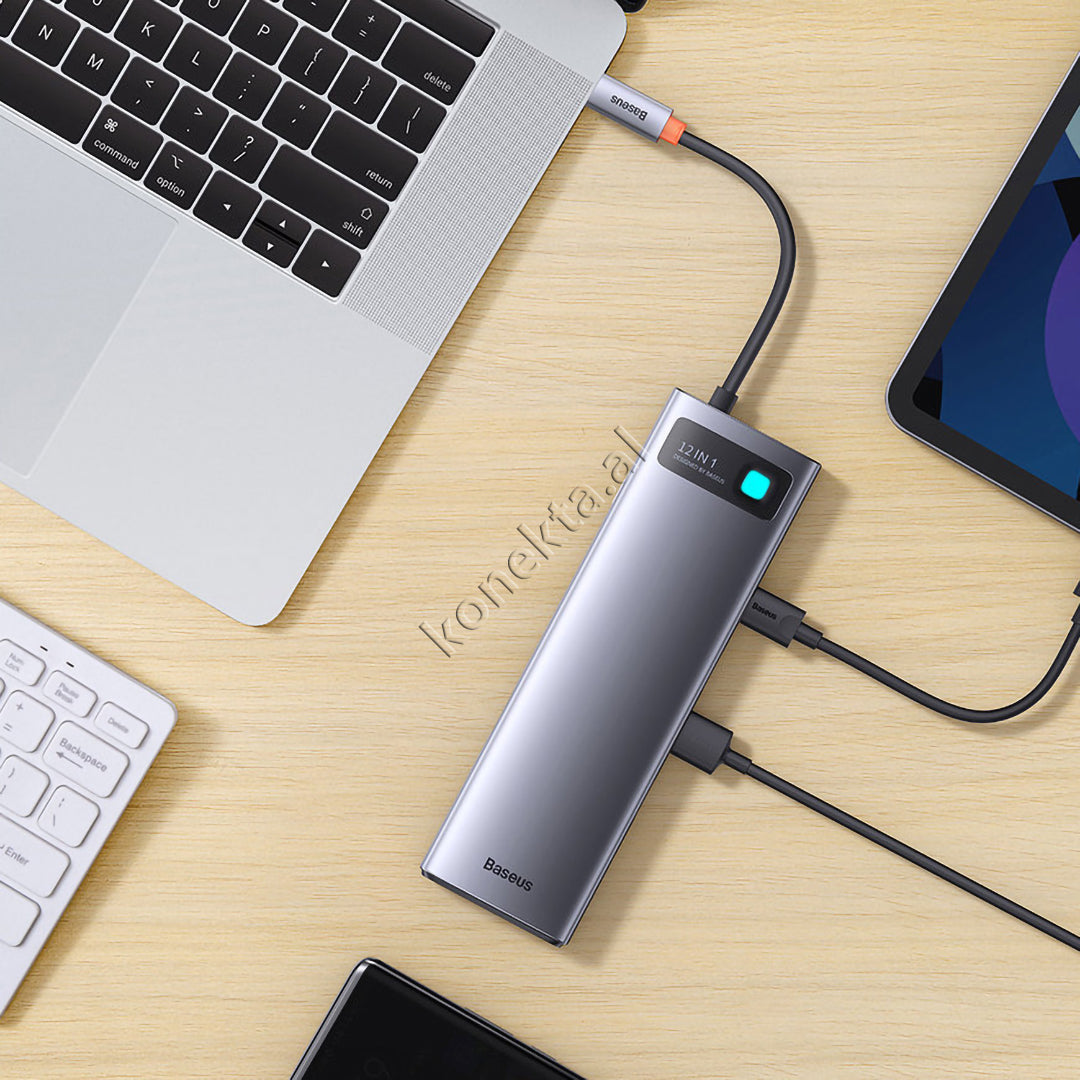 Adaptor i Sofistikuar Modern Type-C Me 12 Porta Multifunksionale Per Telefon / Tablet / Laptop