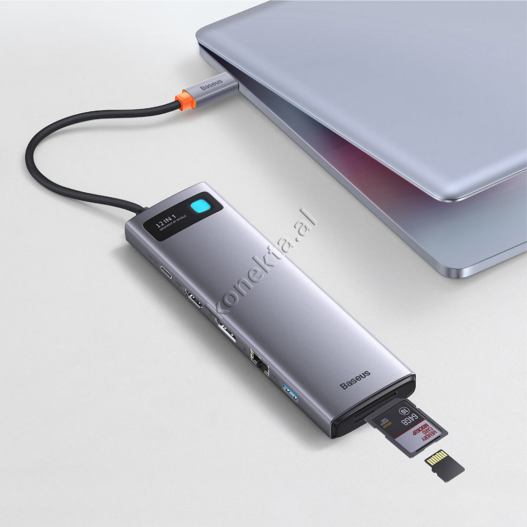 Adaptor i Sofistikuar Modern Type-C Me 12 Porta Multifunksionale Per Telefon / Tablet / Laptop