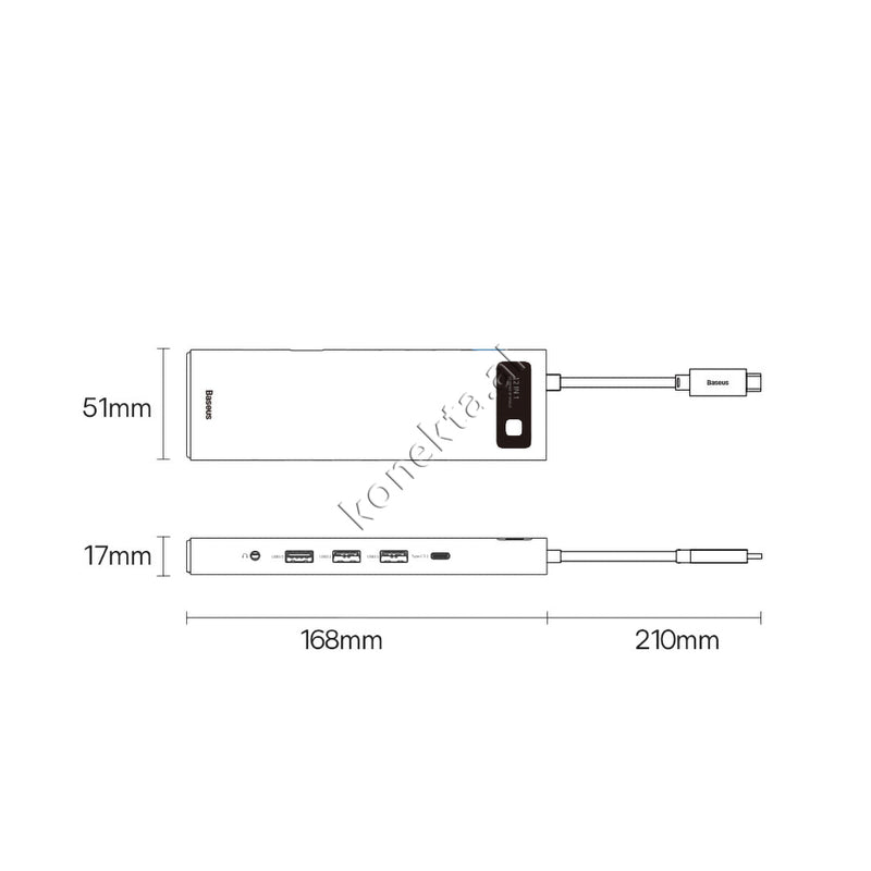 Adaptor i Sofistikuar Modern Type-C Me 12 Porta Multifunksionale Per Telefon / Tablet / Laptop