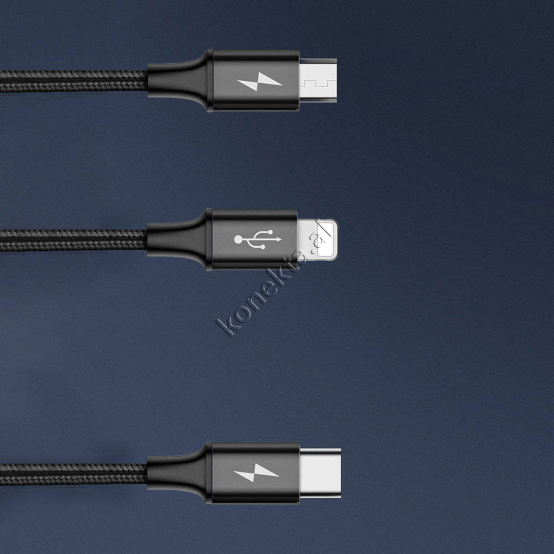 Kabell Karikimi Baseus 3 Ne 1 Type-C / Lightning / Micro