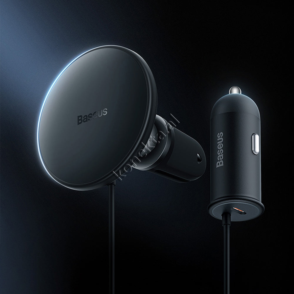 Mbajtese Celuari Per Makine Baseus Me Karikim Wireless Dhe Porte USB