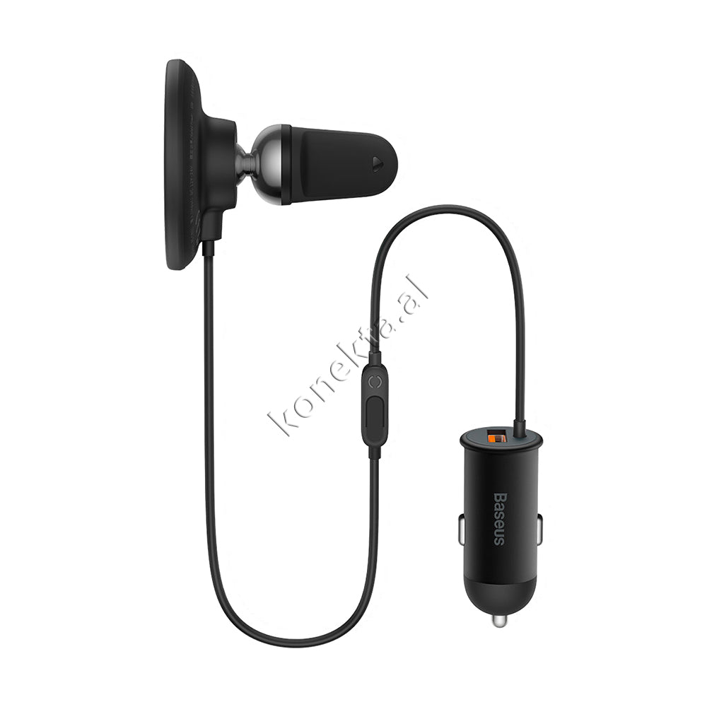 Mbajtese Celuari Per Makine Baseus Me Karikim Wireless Dhe Porte USB