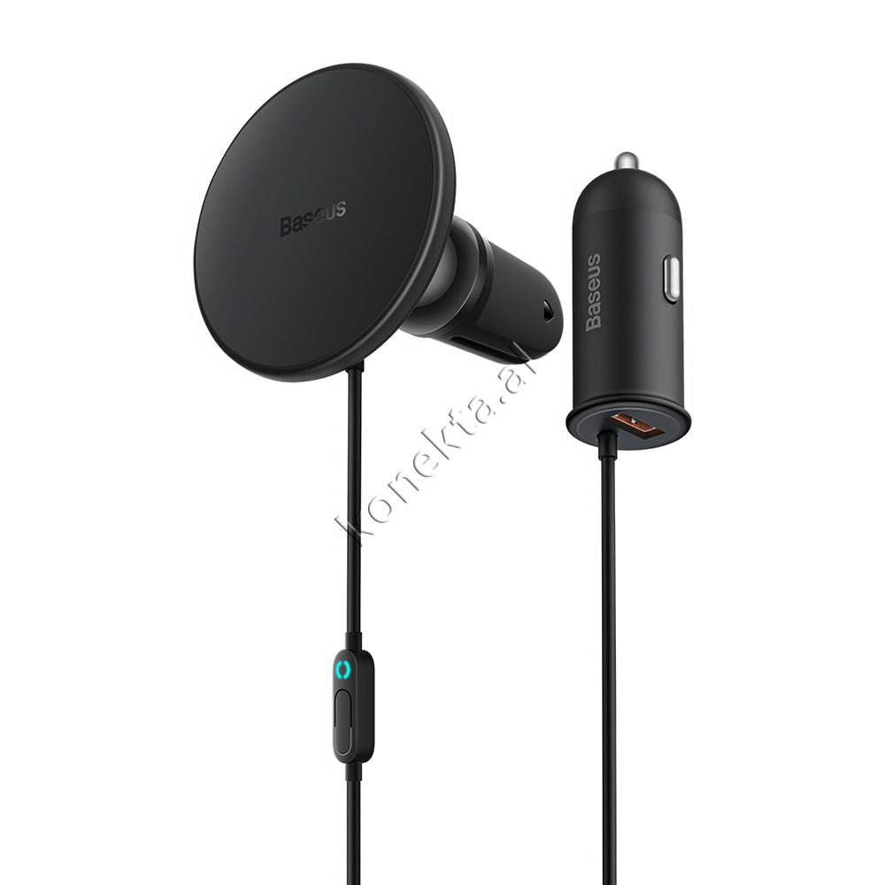 Mbajtese Celuari Per Makine Baseus Me Karikim Wireless Dhe Porte USB