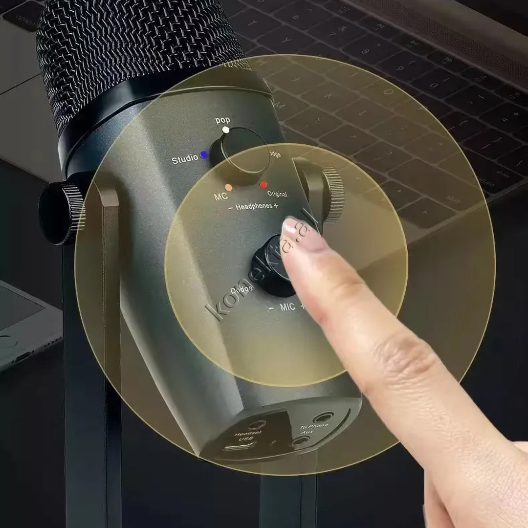 Mikrofon Profesional Cardioid Me Reduktin Inteligjent të Zhurmave Për Regjistrim të Pastër të Zërit në Telefon/Tablet/ Laptop/Kompjuter