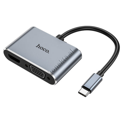Adaptor Type-C Ne HDMI + VGA Me USB3.0 dhe PD Type-C 100W per Telefon/Tablet/Laptop