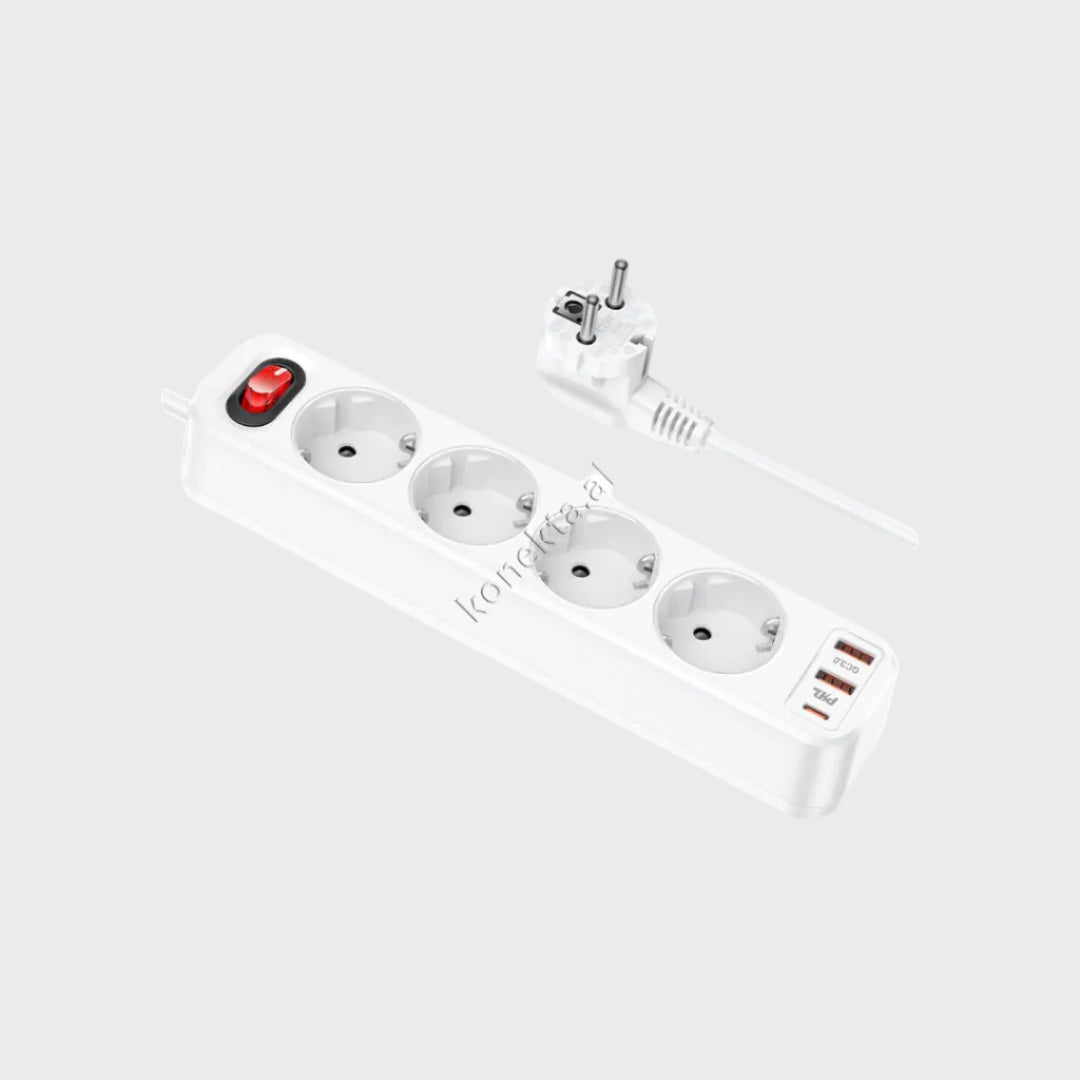 Multiprize 4 Vendeshe 4000W Me 3 Porta USB Dhe Type-C