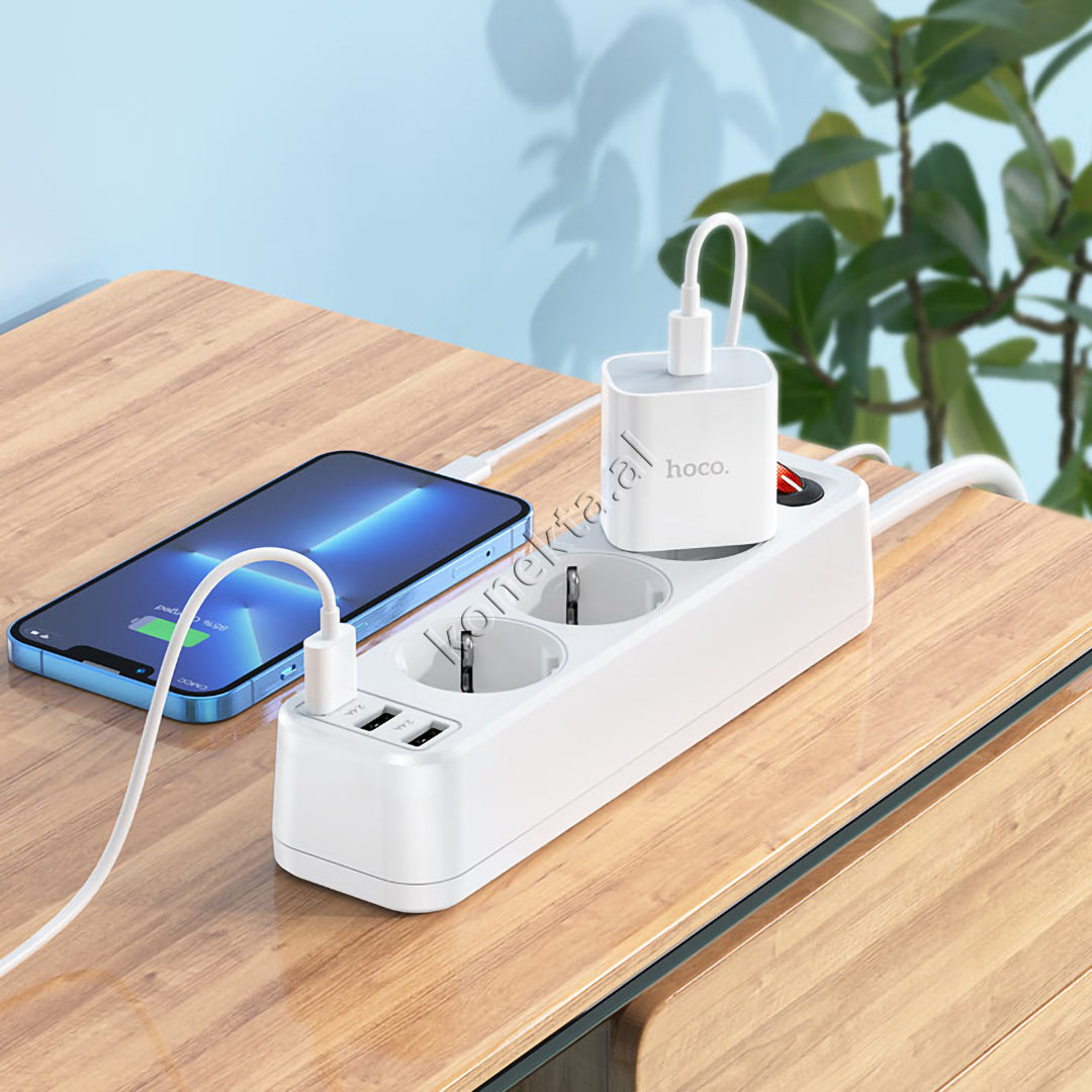 Multiprize 3 Vendeshe 4000W Me 3 Porta USB 2.4A