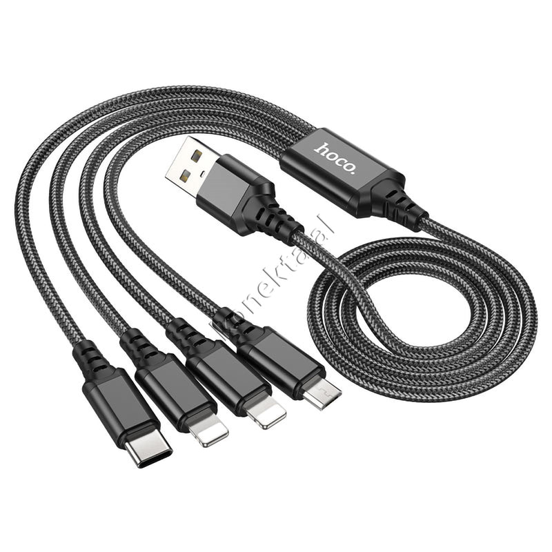 Kabell Karikimi USB 4 Ne 1 Type-c / Lightning/ Micro Hoco